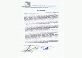 Le Collectif des Partis du 30 Janvier réagit à la passation de pouvoir du CPT